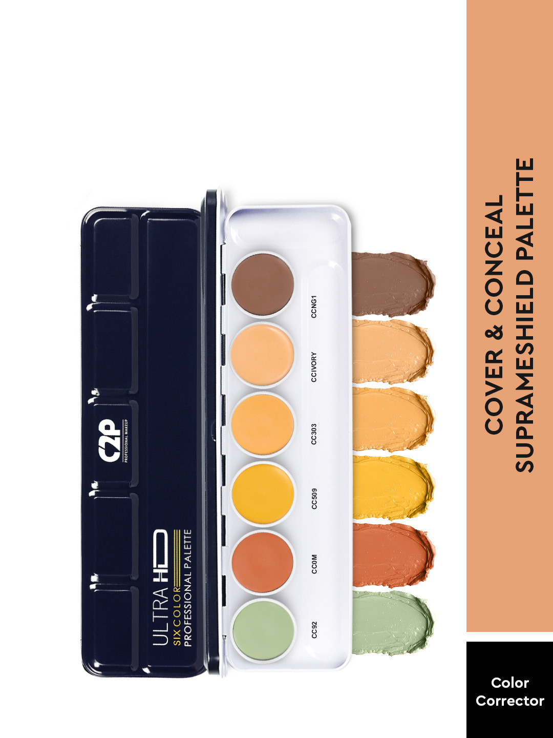 C2P PROFESSIONAL MAKEUP Ultra HD Cover & Conceal 6-In-1 Supremeshield Palette - SCC