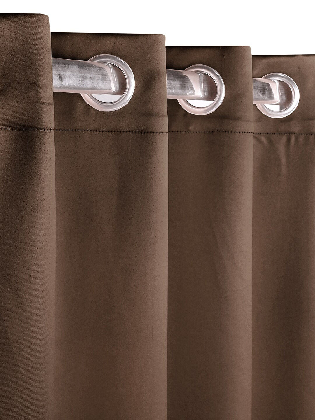 Saral Home Blackout Satin Brown Long Door Curtains