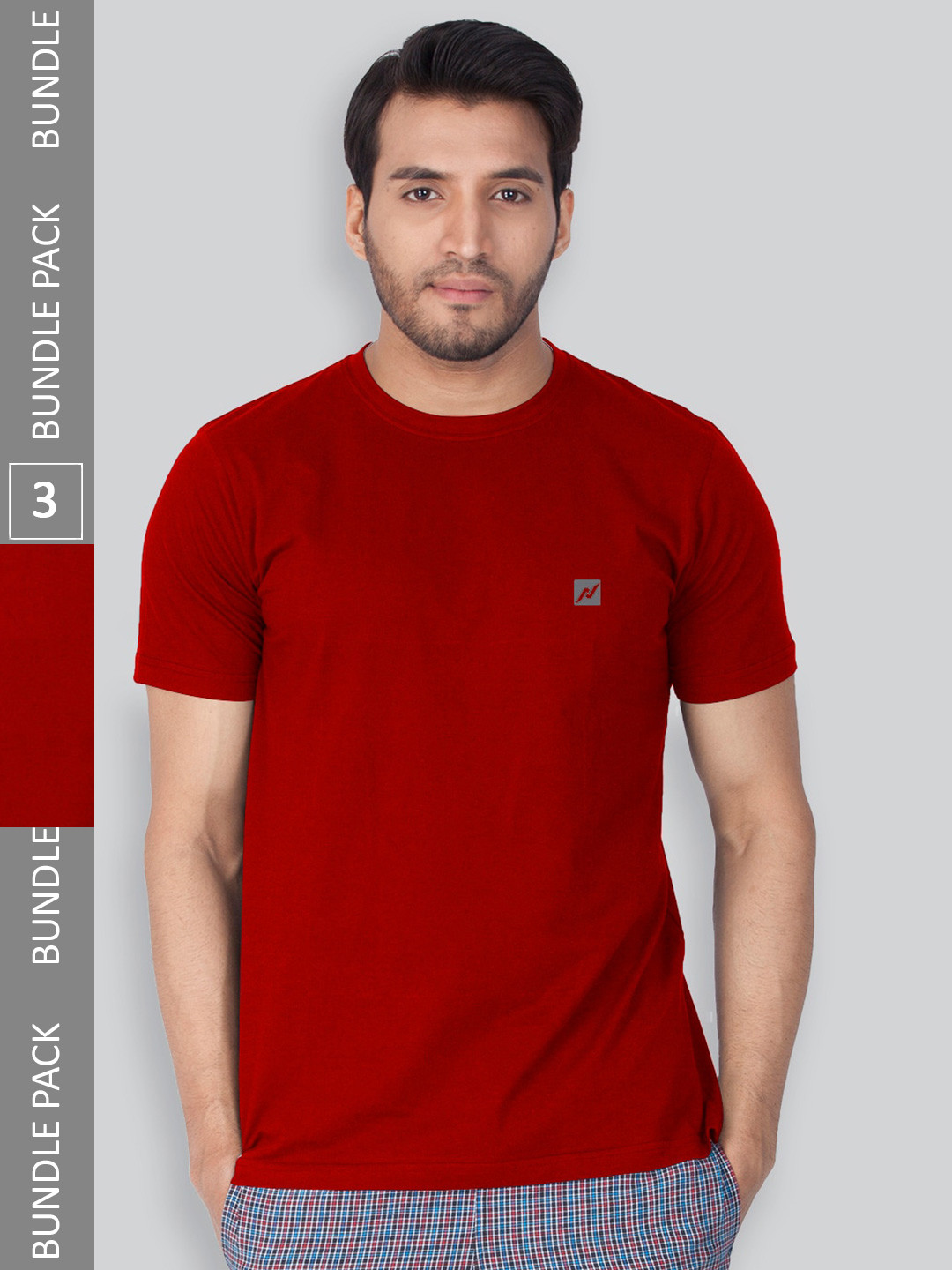 LUX NITRO Pack Of 3 Round Neck Anti Odour T-Shirt