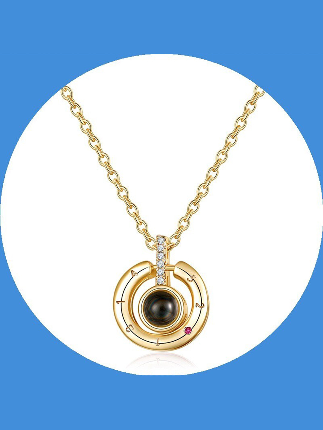 MYKI Women I LOVE YOU In 100 Language Projection Pendant With Chain