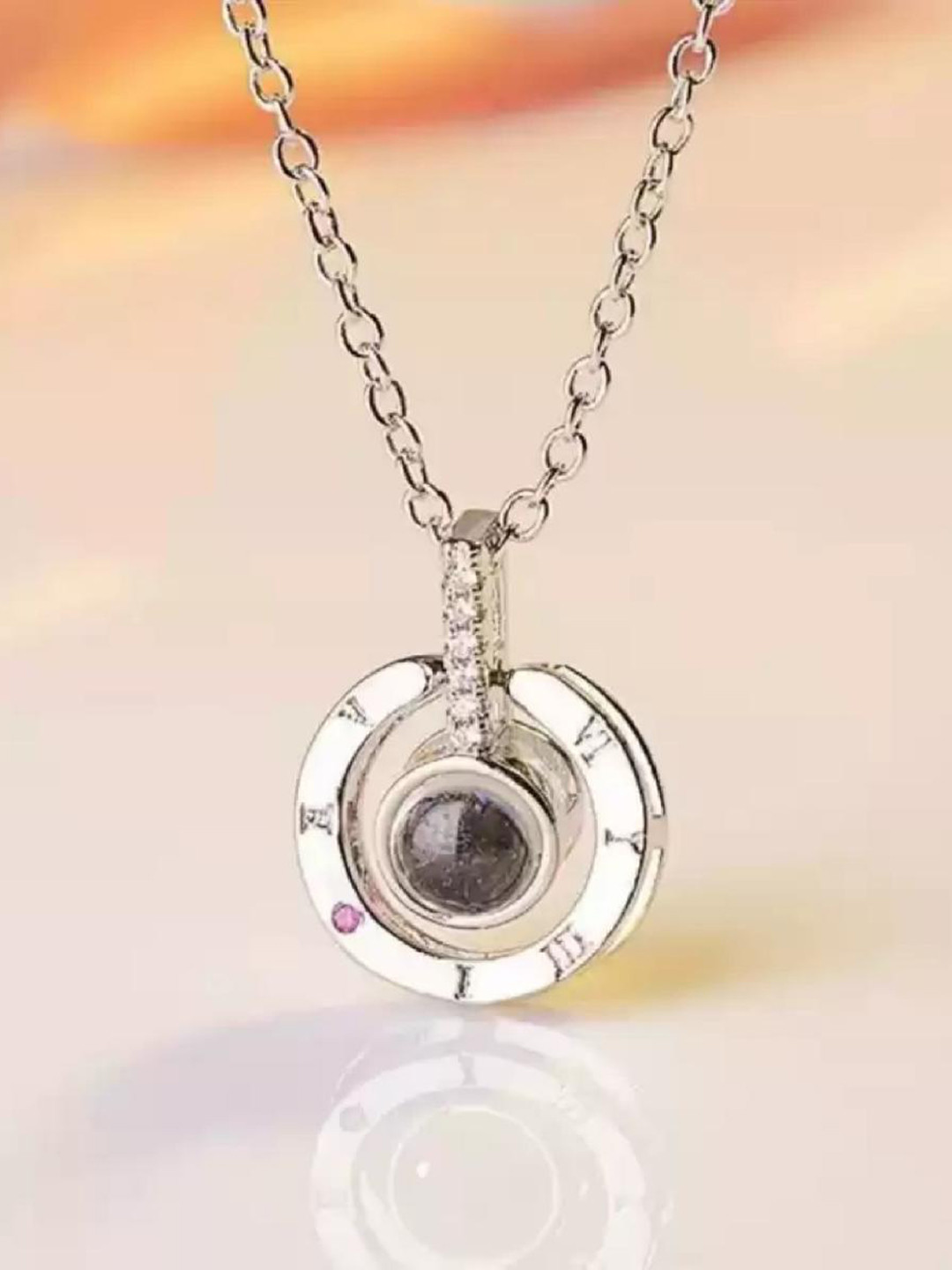 MYKI I LOVE YOU in 100 Language Projection Pendant With Chain