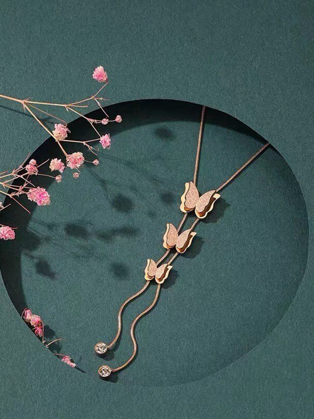 MYKI Rose Gold-Plated Butterfly Necklace