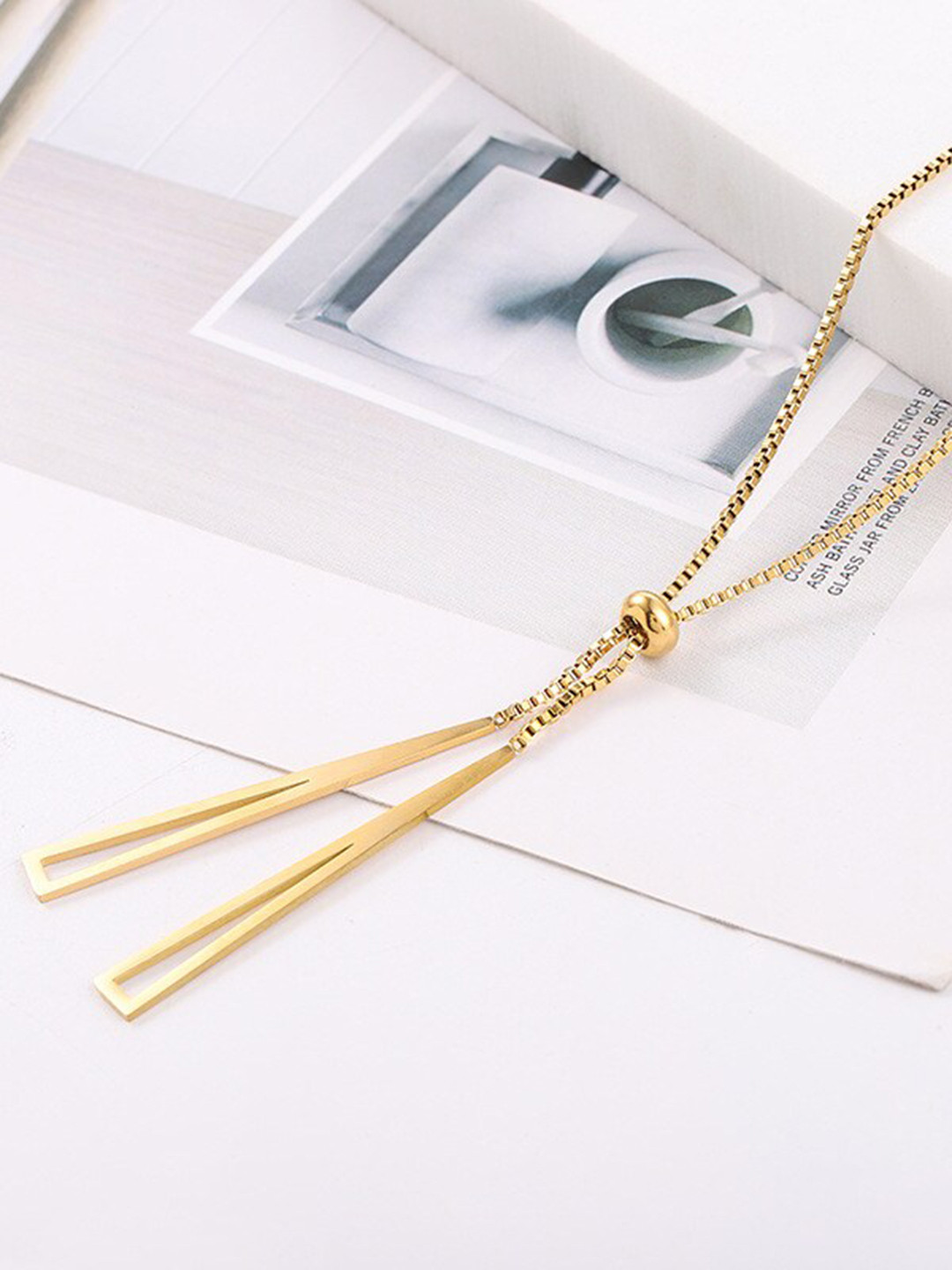 MYKI Long Fashionable Gold-Plated Necklace