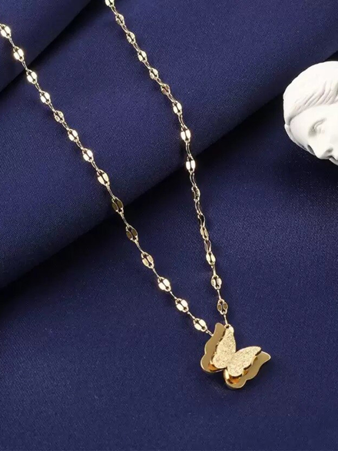 MYKI Rose Gold-Plated Butterfly Necklace