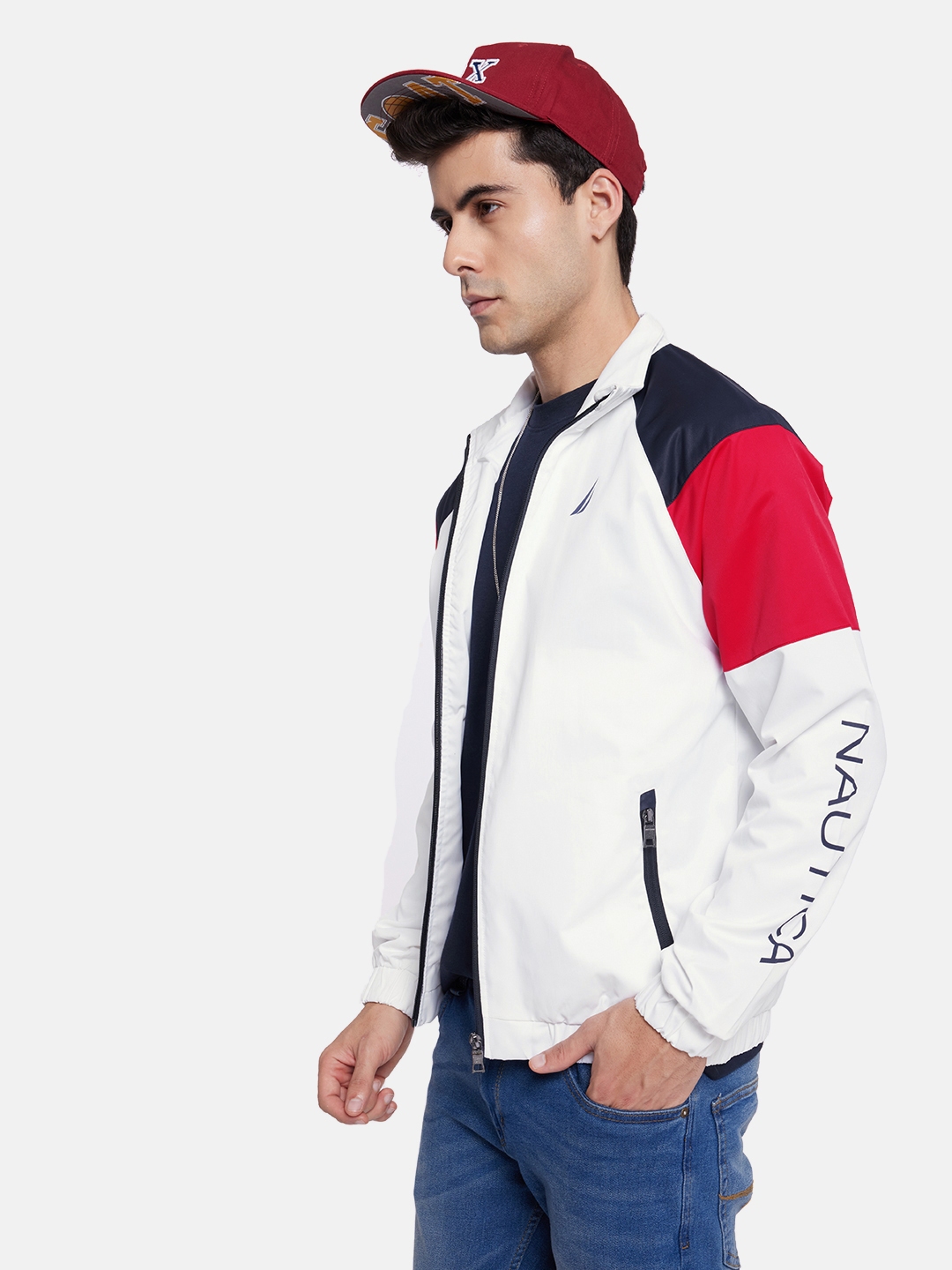 Nautica white windbreaker shop