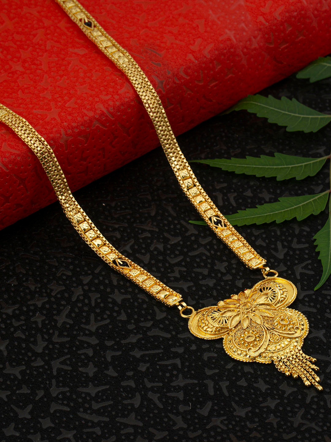 Ramdev Art Fashion Jwellery Gold-Plated Beaded Mangalsutra