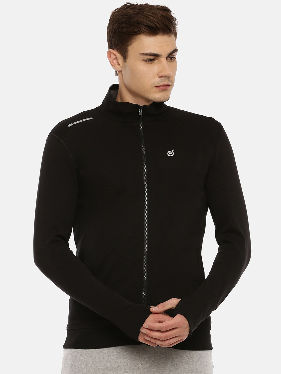 Macroman M-Series Mock Collar Thumbhole Sleeves Sporty Jacket
