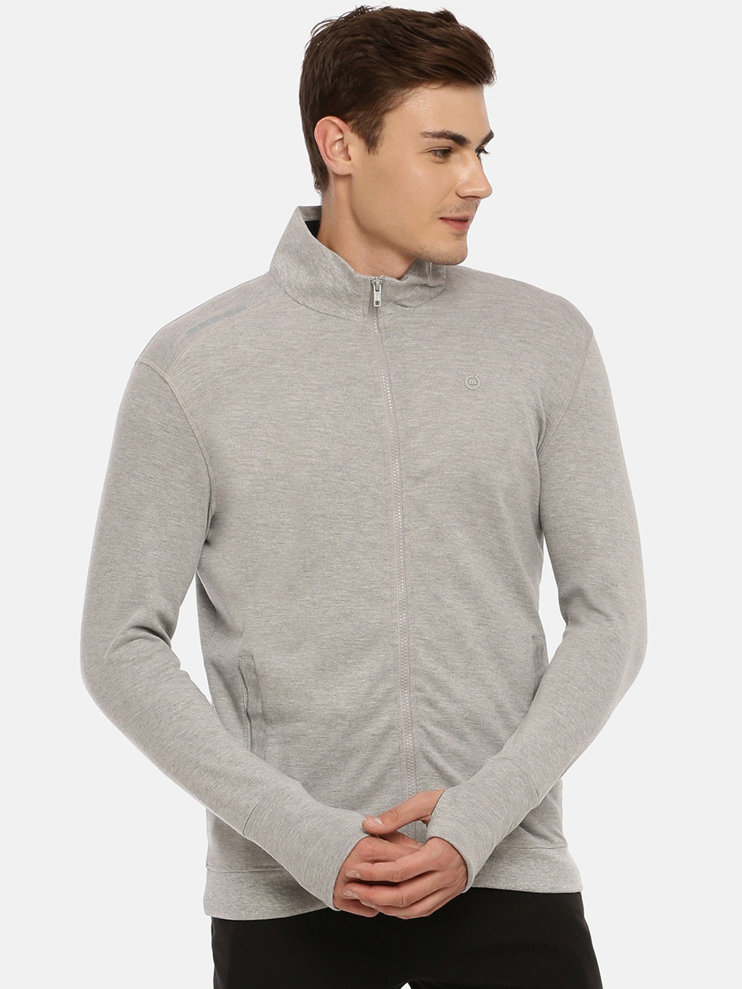 Macroman M-Series Mock Collar Thumbhole Sleeves Sporty Jacket