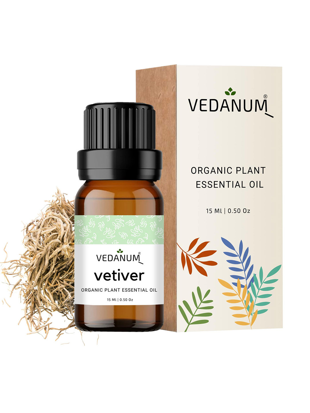 VEDANUM Vetiver Organic Plant Essential Oil - 15 ml