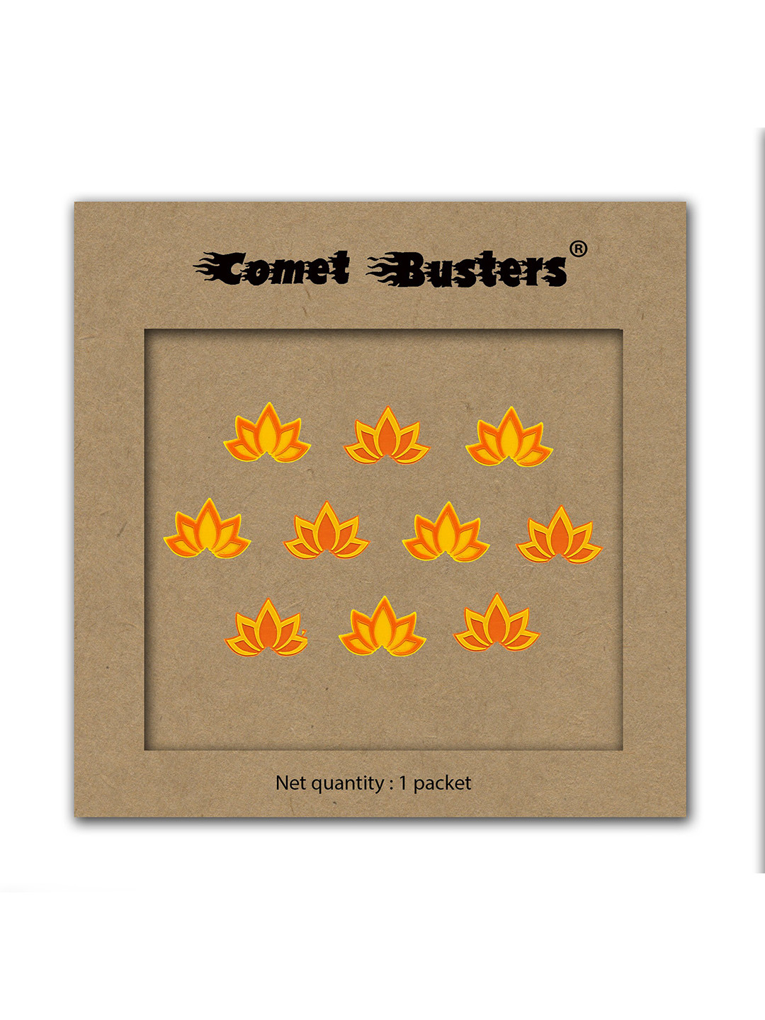Comet Busters Set of 10 Traditional Bindis - Orange