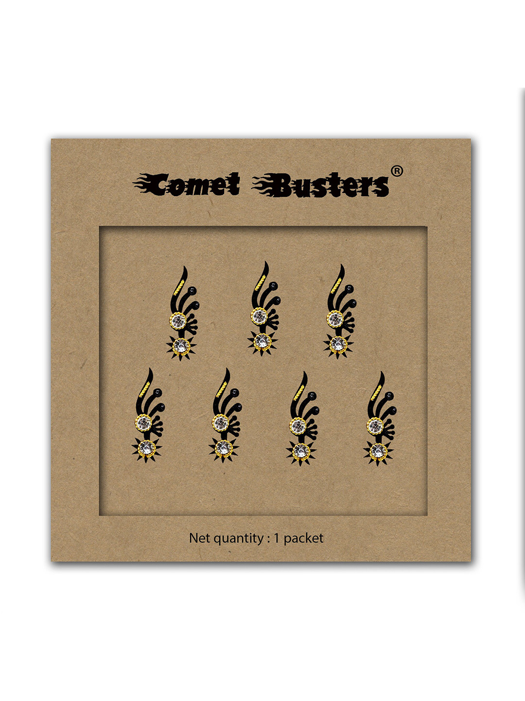 Comet Busters Set of 7 Traditional Bindis - Metallic