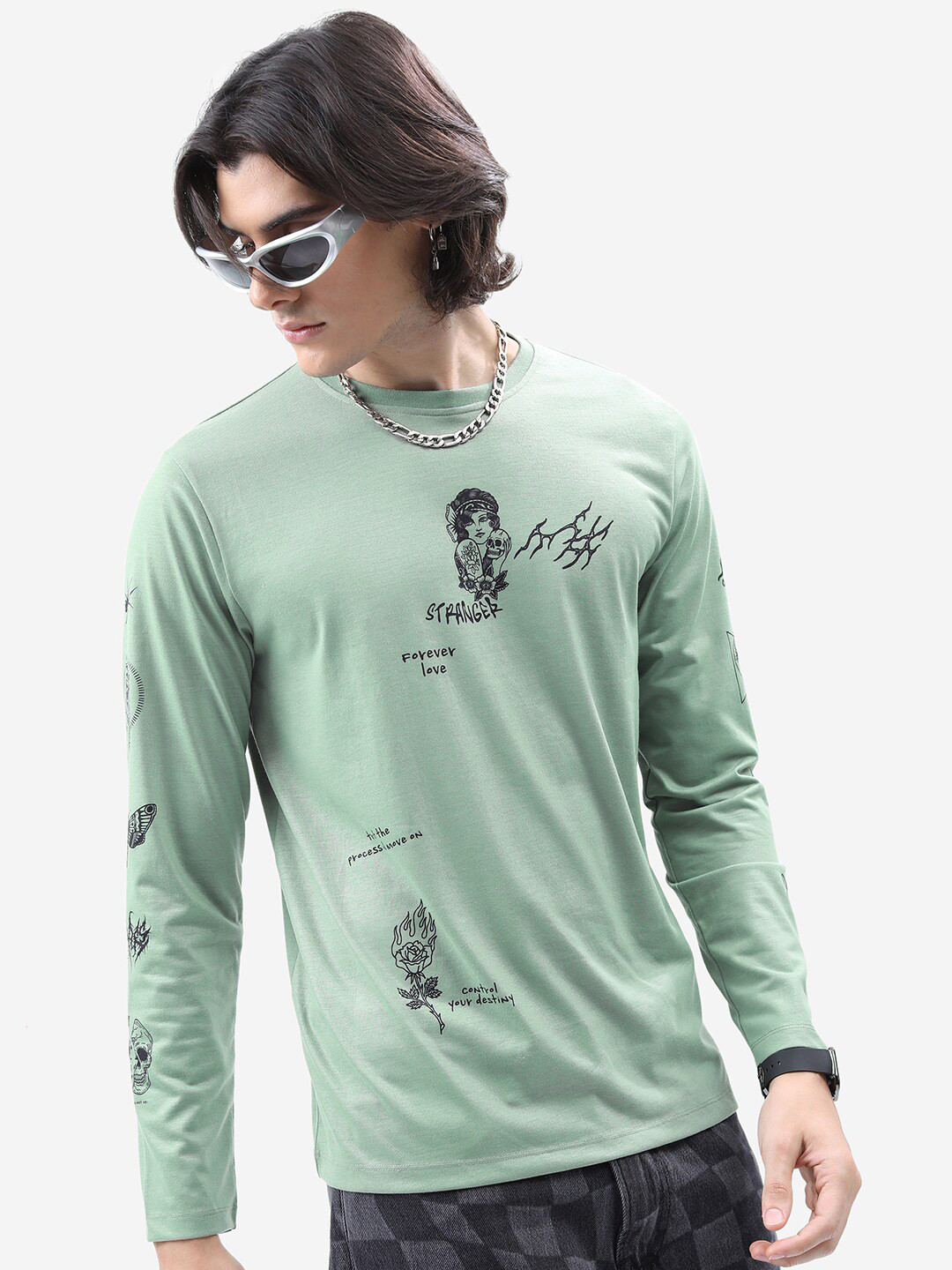 HIGHLANDER Men Biker Printed  Pockets Relaxed Fit T-shirt