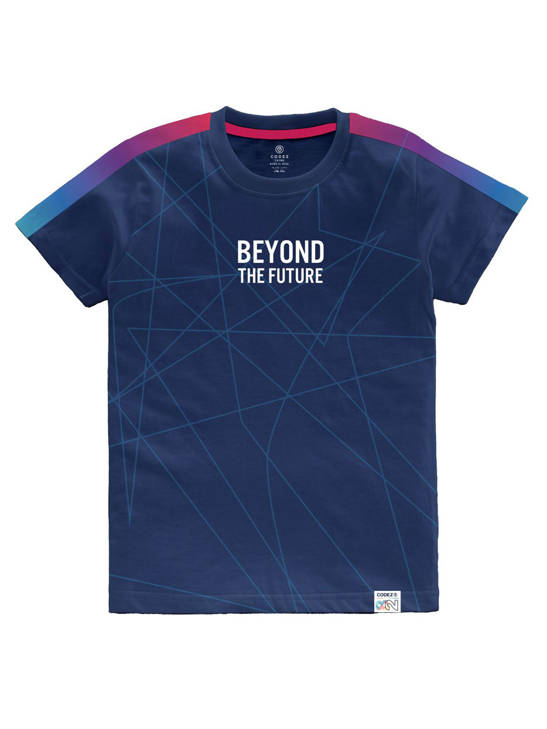 CODEZ Boys Geometric Printed Cotton T-shirt