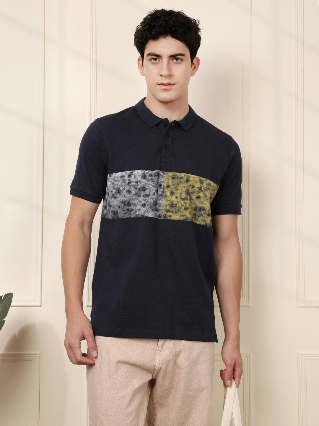WROGN Colourblocked Polo Collar Slim Fit T-shirt