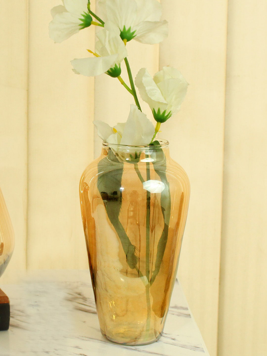 TIED RIBBONS Yellow Glass Flower Vase