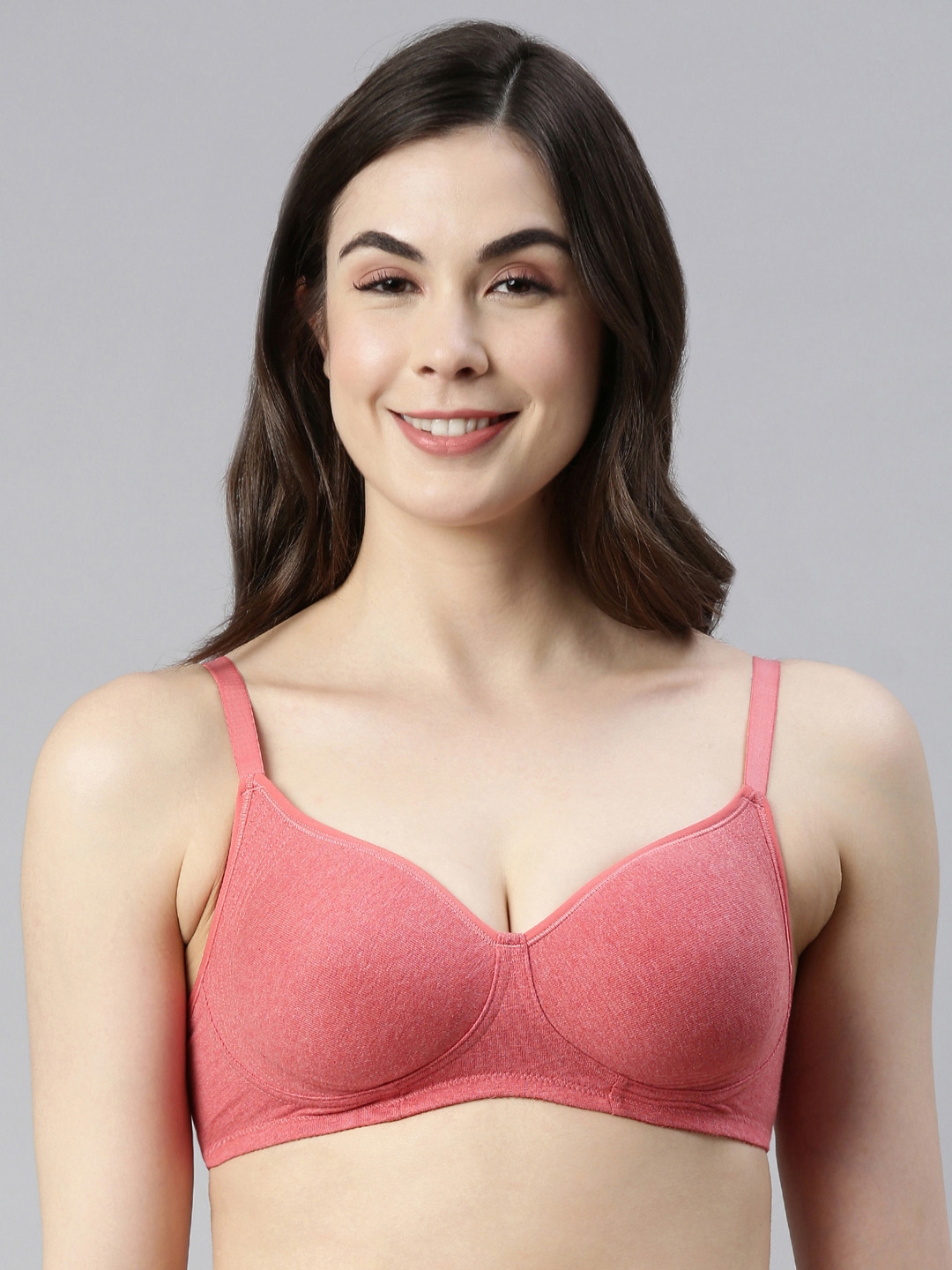 Buy Enamor Lightly Padded Moulded Non-Wired Bra- White at Rs.699