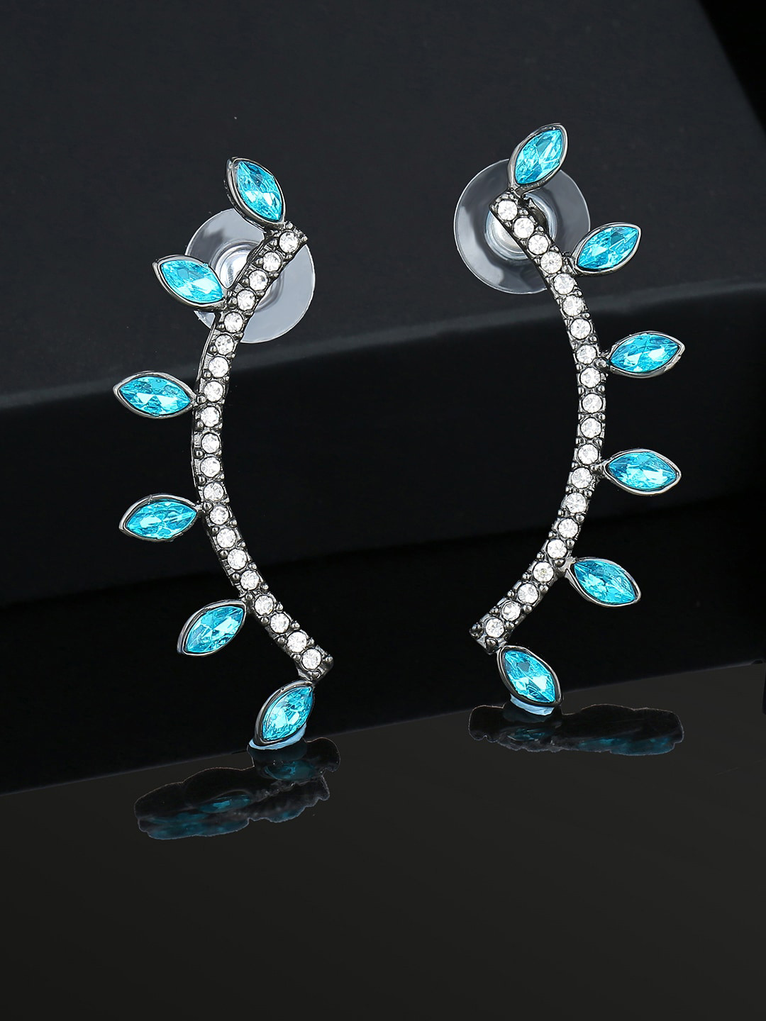 Estele Rhodium Plated Studs Earrings