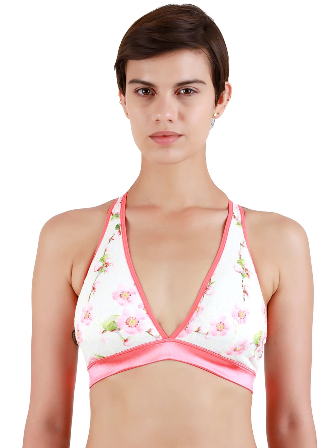 Buy Zivame Off White & Pink Lace Non Wired Non Padded Everyday Bra - Bra  for Women 2300239