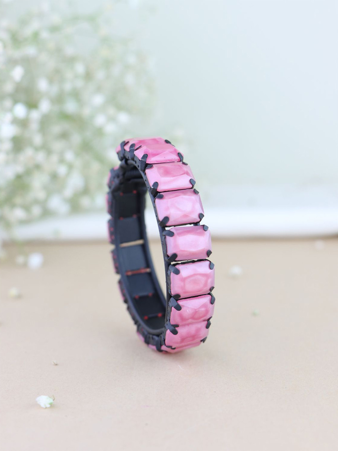 I Jewels Women Pearl Kada Slip-On Bracelet