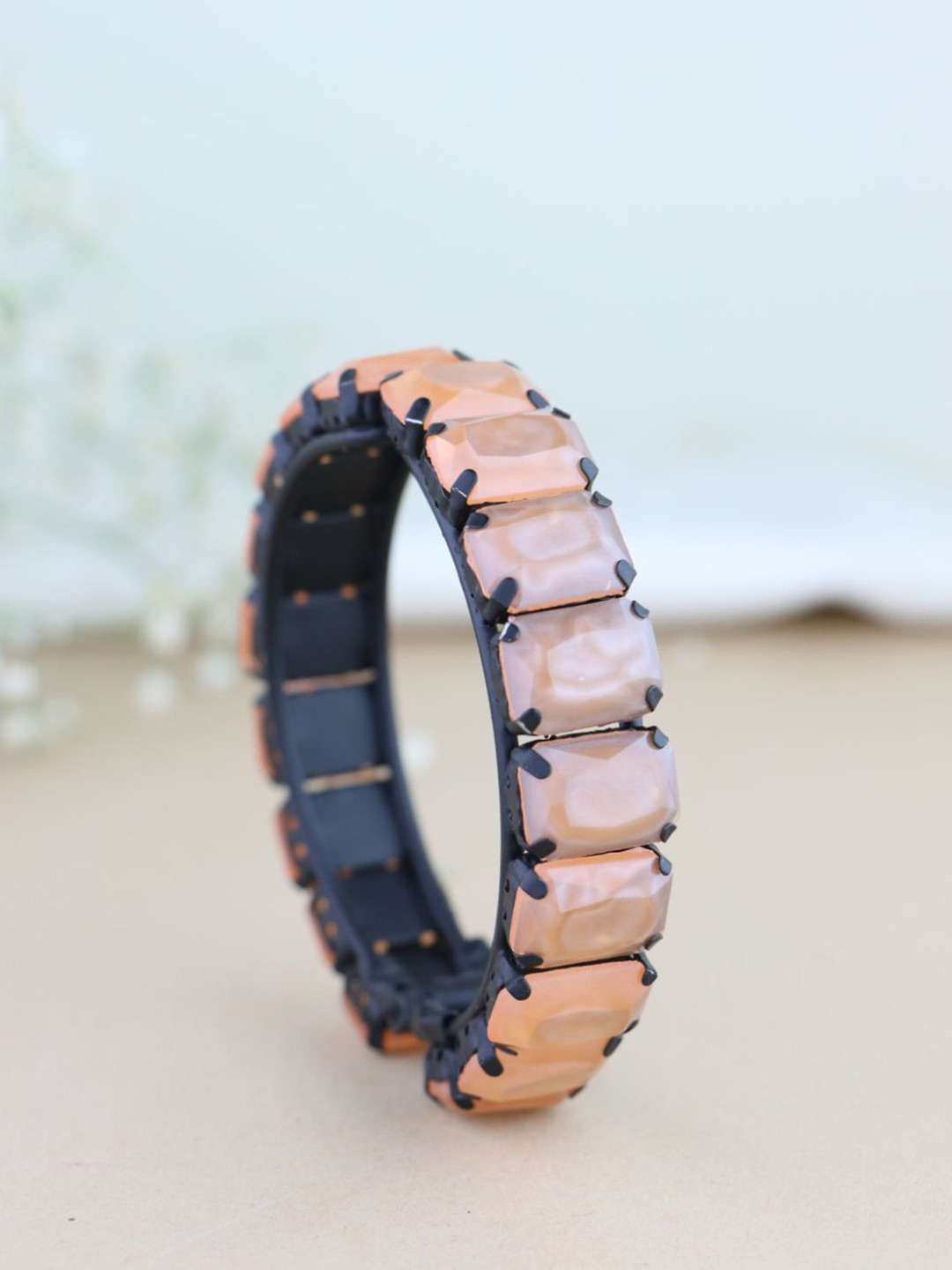 I Jewels Women Pearl Kada Slip-On Bracelet