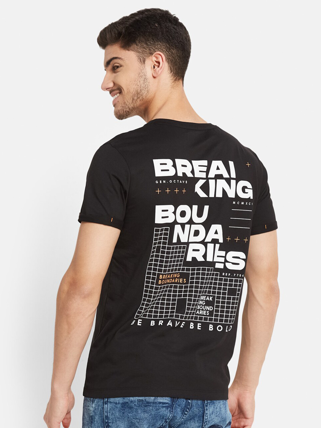 Octave Typography Printed Cotton T-shirt