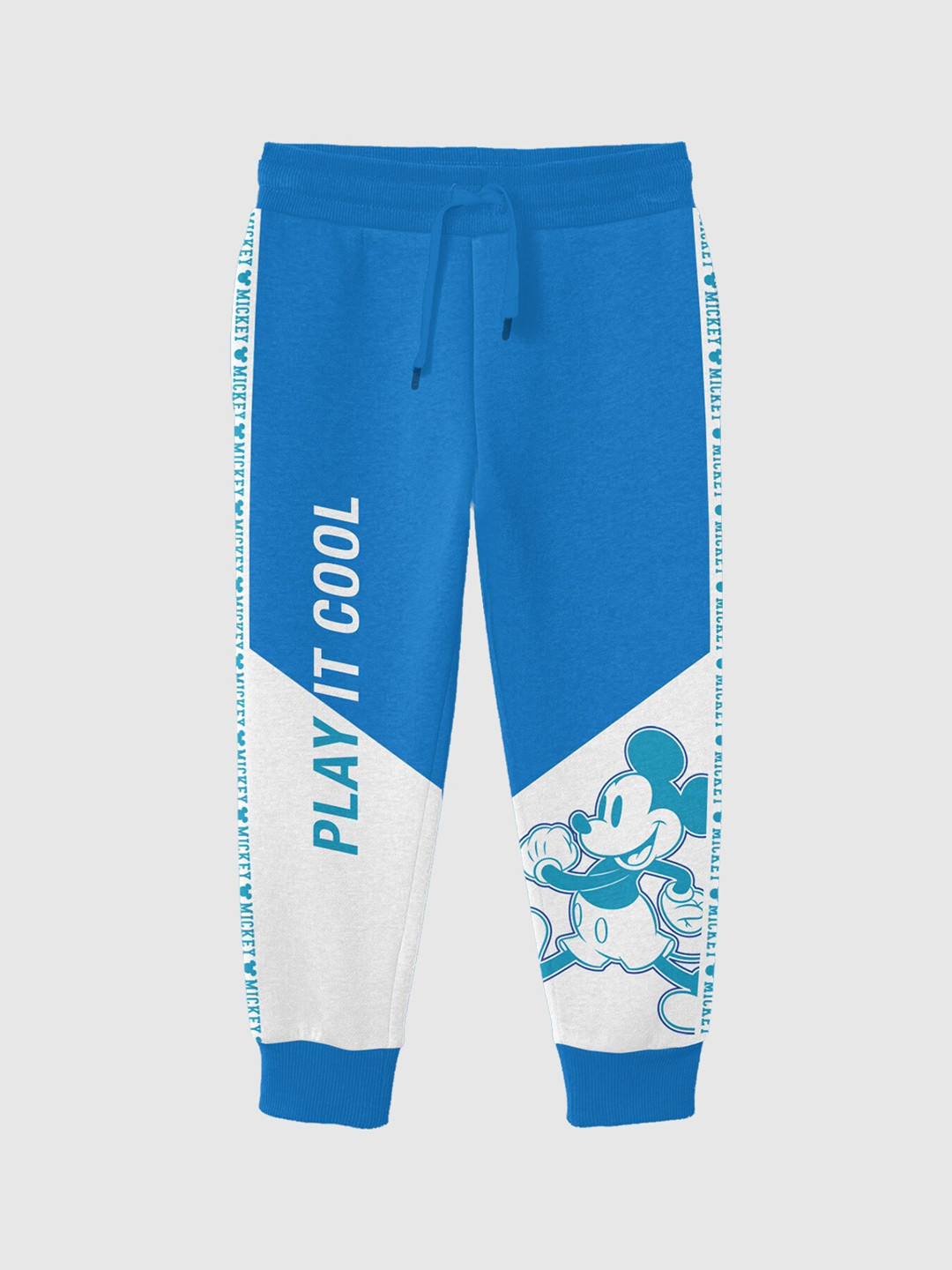 BONKIDS Mickey Mouse Printed Mid-Rise Cotton Joggers