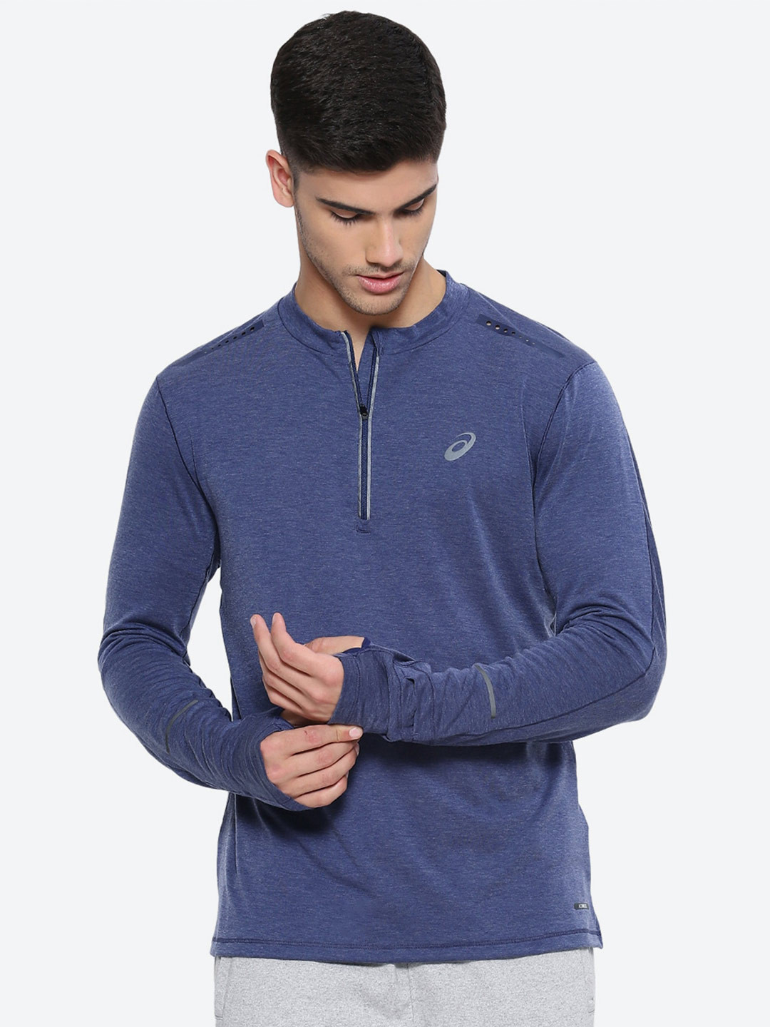 ASICS Metarun 1/2 Zip LS Brand Logo Printed T-shirt