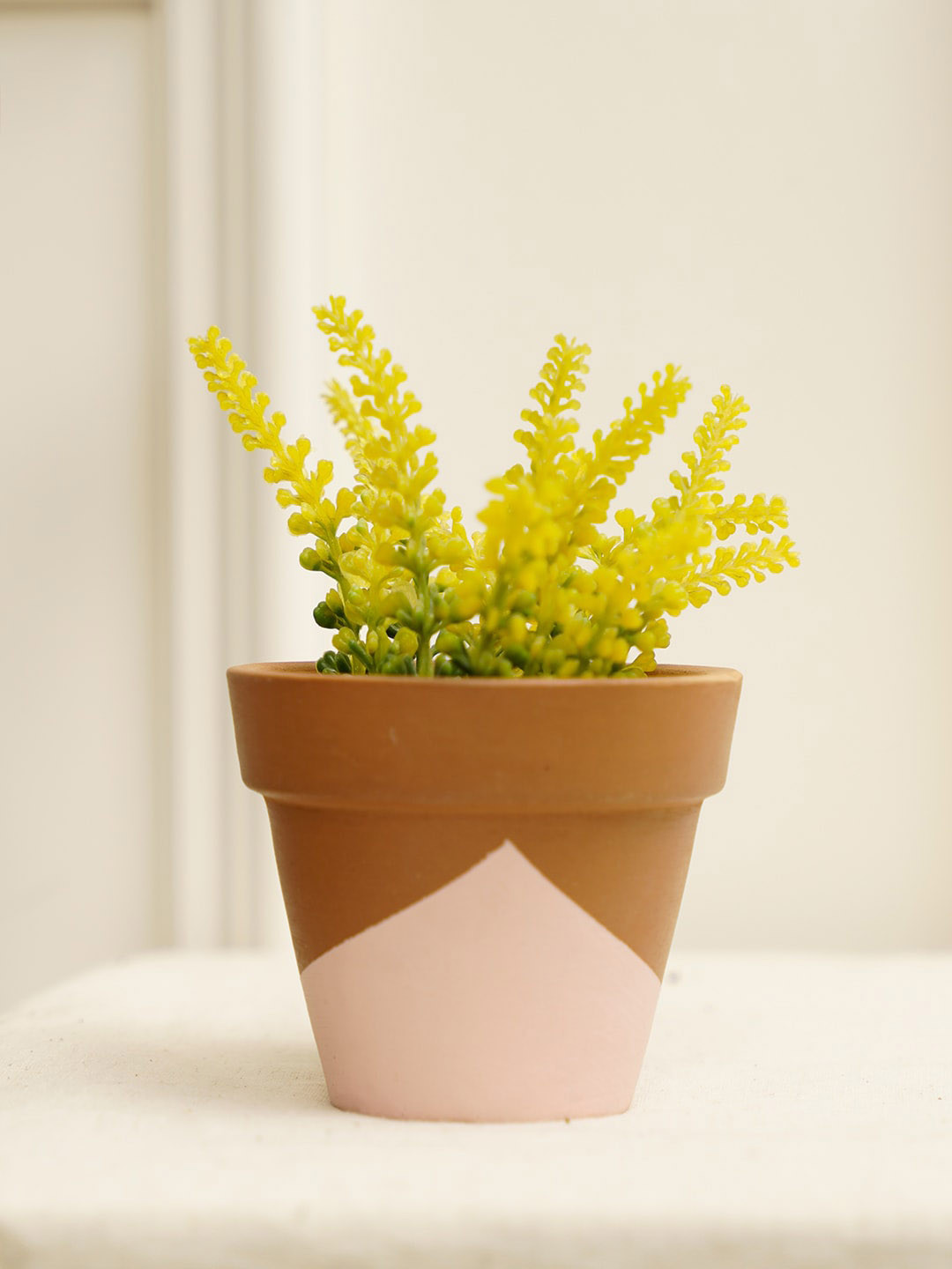 PUREZENTO Brown & Pink Terracotta UV Stable Eco-Friendly Planter