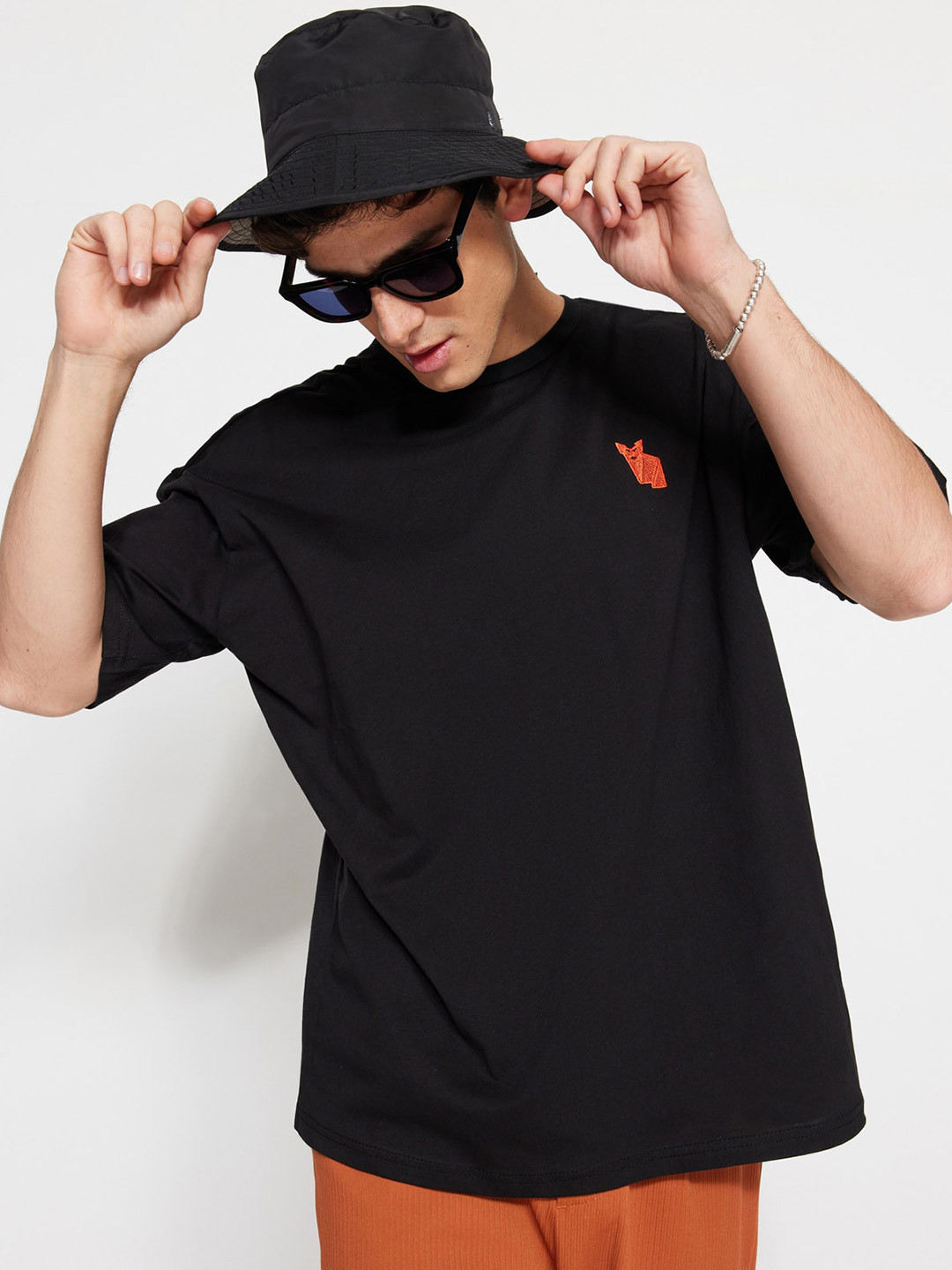 Trendyol Drop-Shoulder Sleeves Pure Cotton Casual T-shirt