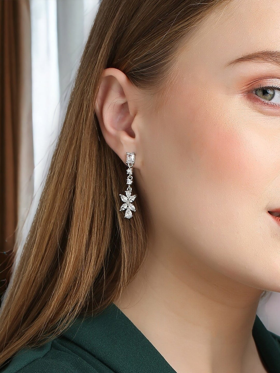 HOT AND BOLD Silver-Plated Geometric Drop Earrings