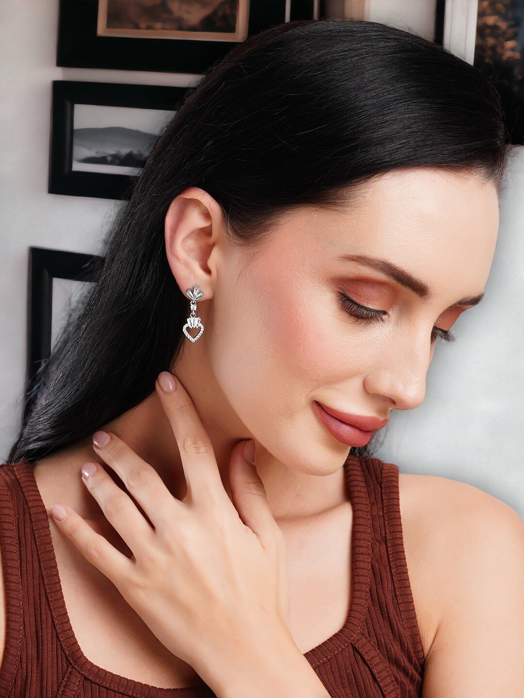 HOT AND BOLD Silver-Plated Geometric Drop Earrings