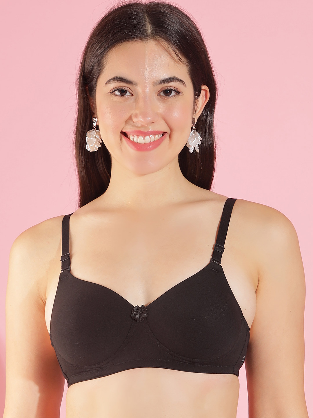 Dollar Missy Women Combed Cotton Wire-Free Full Coverage Padded Bra DTS-2053-R3-BLK-PO1