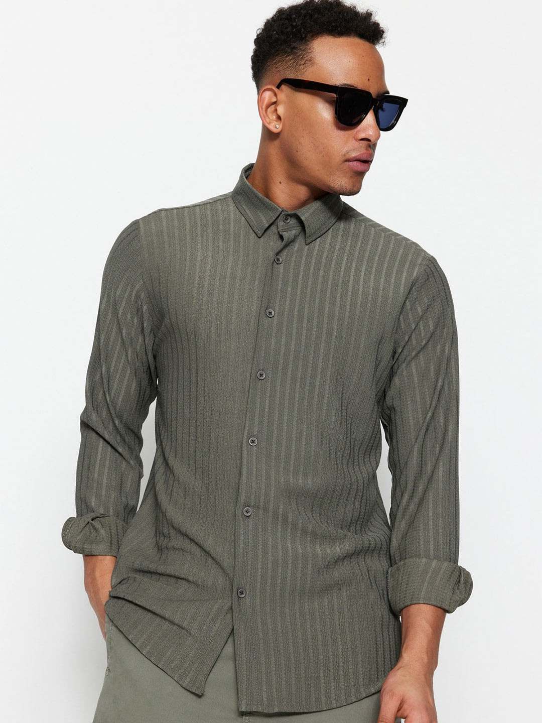Trendyol Striped Contemporary Opaque Casual Shirt