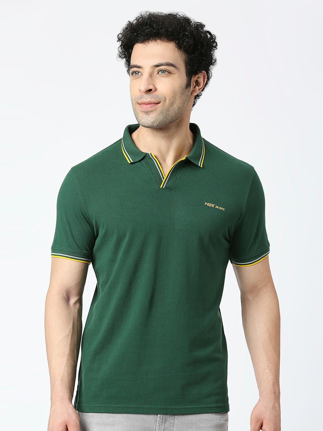 Pepe Men Cotton Polo Collar T-shirt