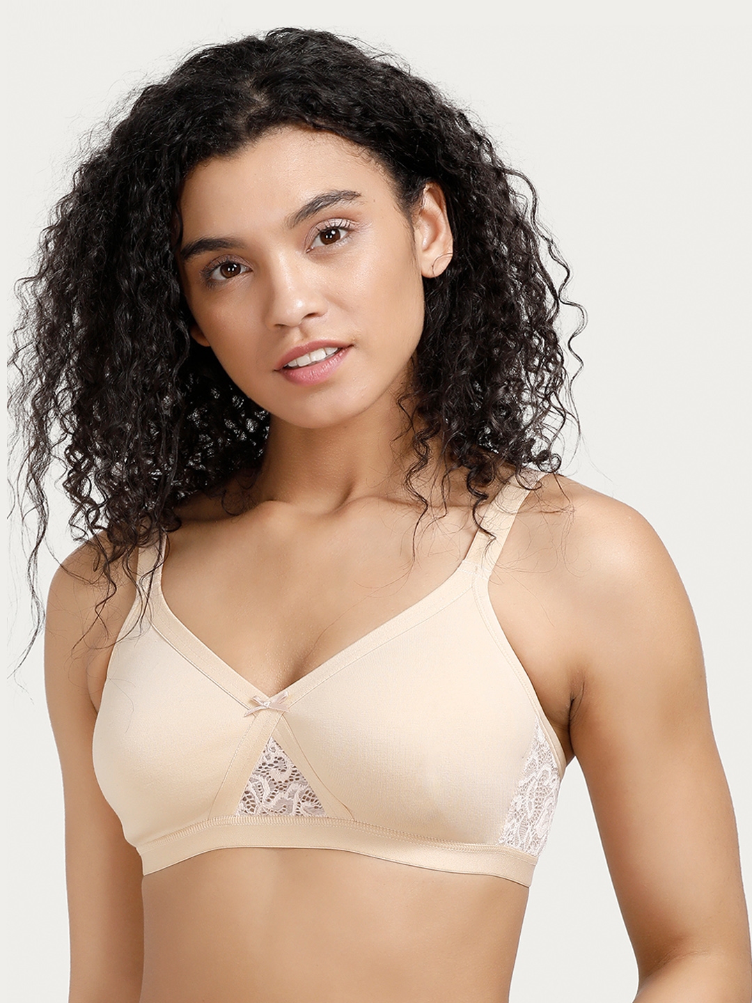 Buy Rosaline By Zivame Nude Coloured Solid Non Wired Non Padded Everyday Bra  - Bra for Women 2301466