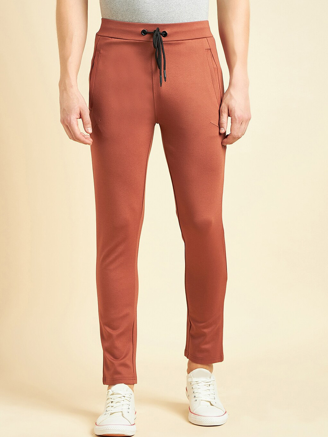 Sweet Dreams Men Orange Dry Fit Mid Rise Track Pants