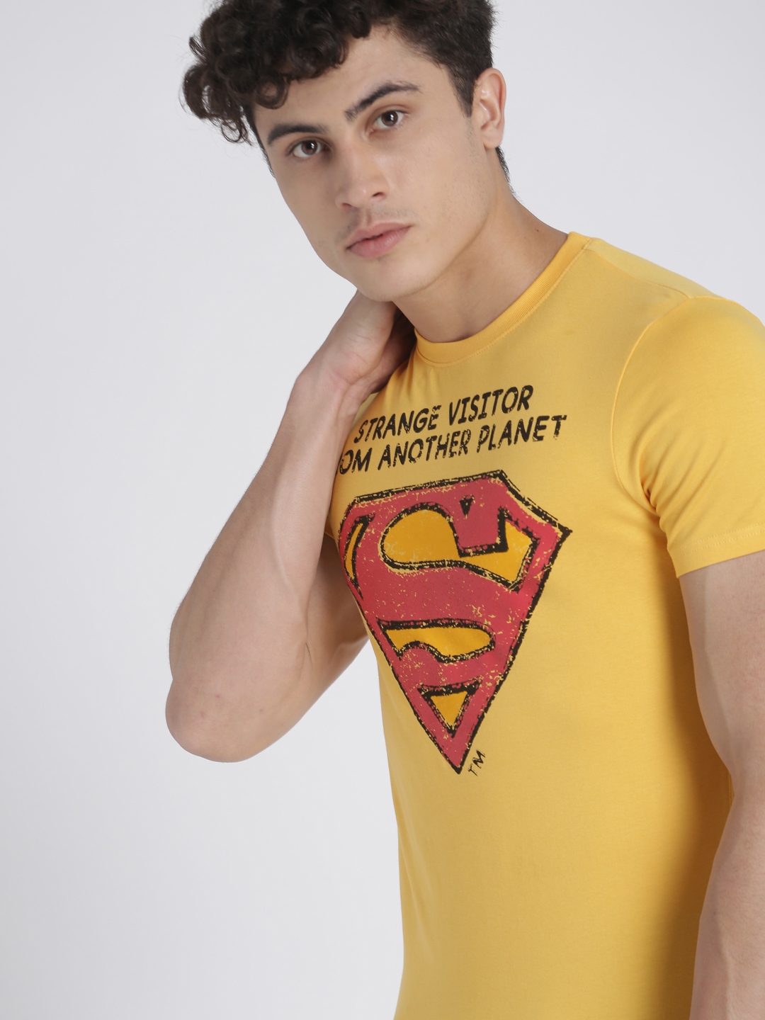 Middeleeuws brand klok Buy Splash Men Yellow Superman Print Round Neck T Shirt - Tshirts for Men  2301543 | Myntra
