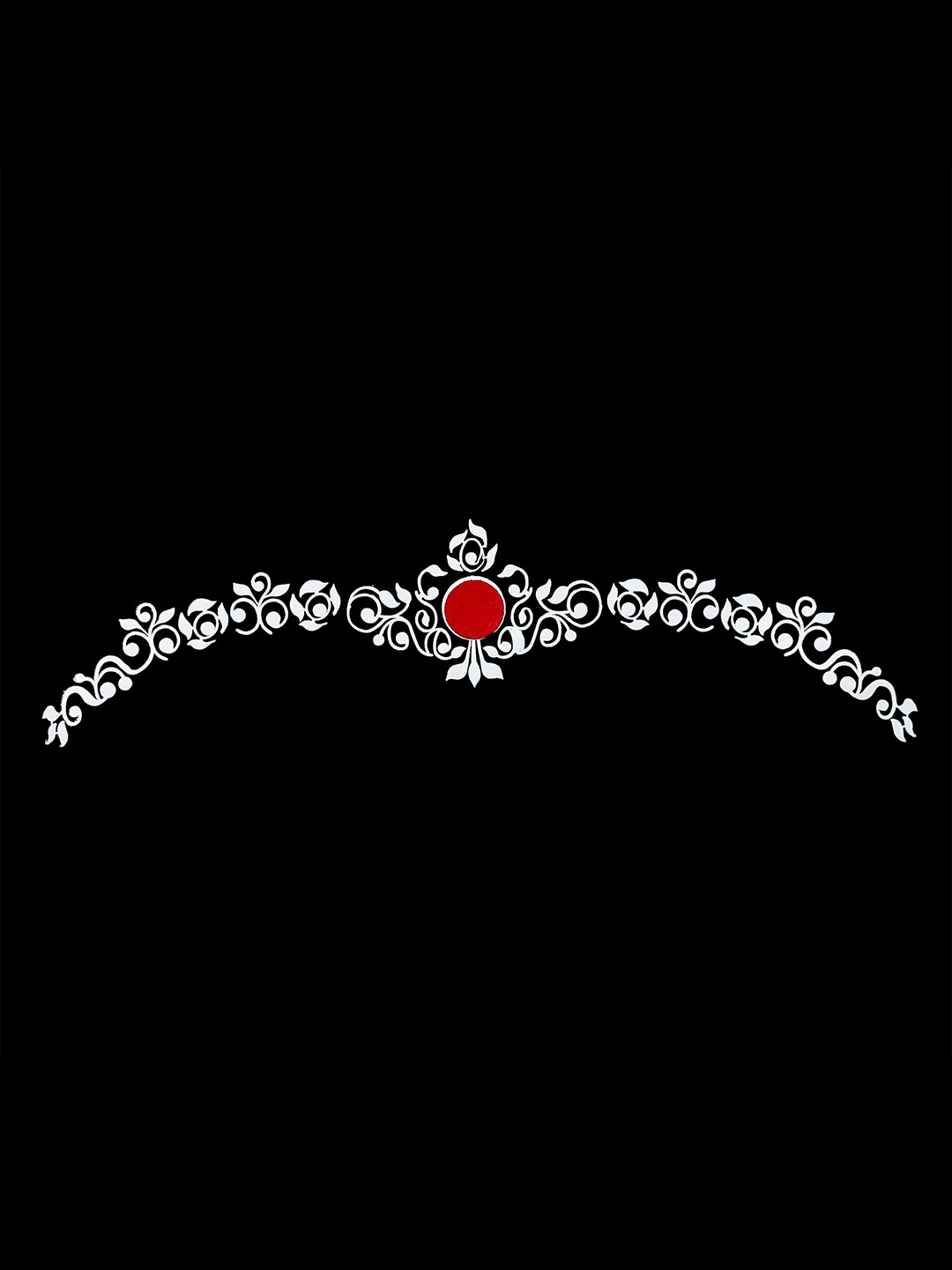 Comet Busters Reusable Bengali Bridal Bindi- White & Red