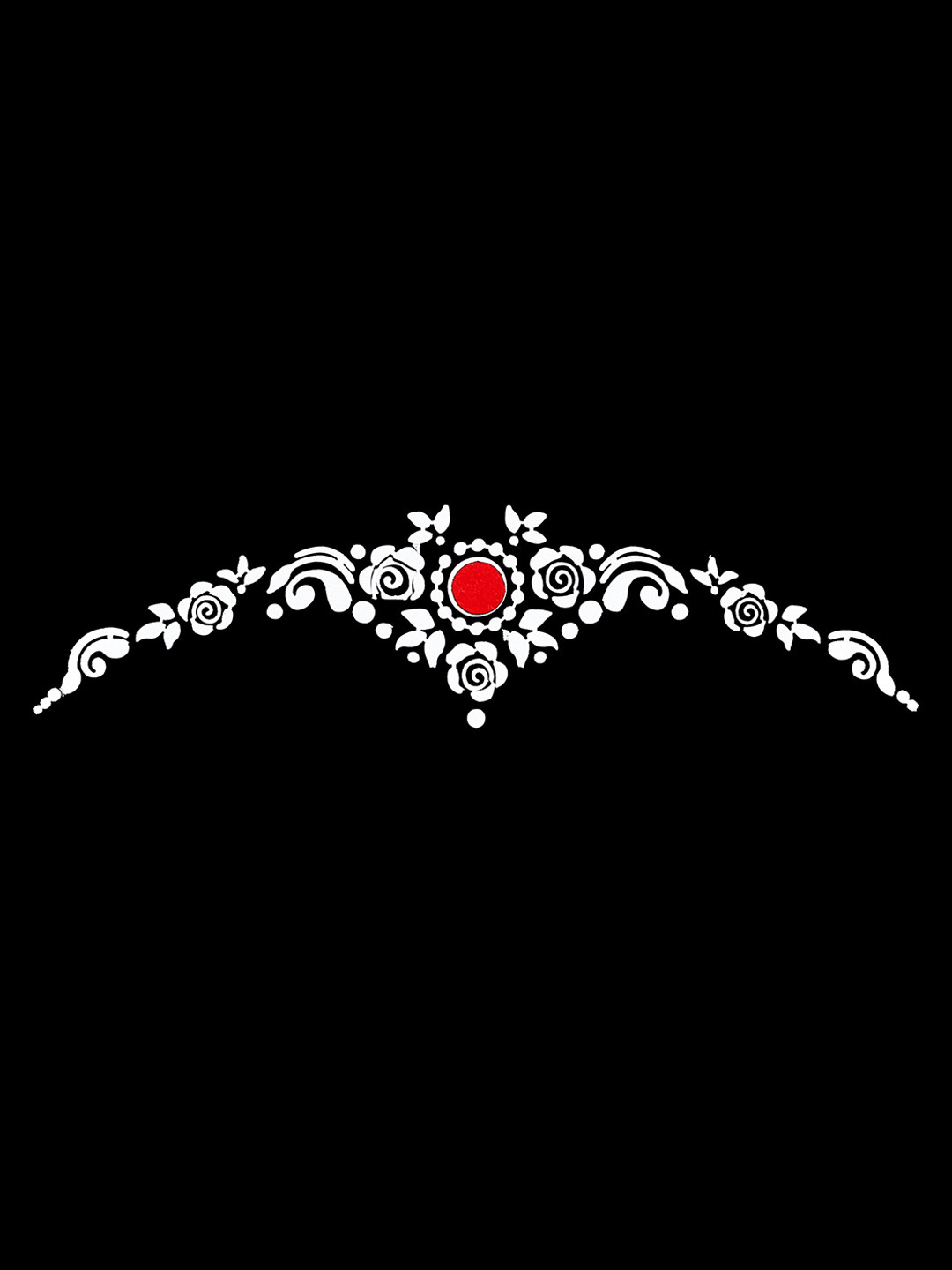 Comet Busters Reusable Bengali Bridal Bindi- White & Red