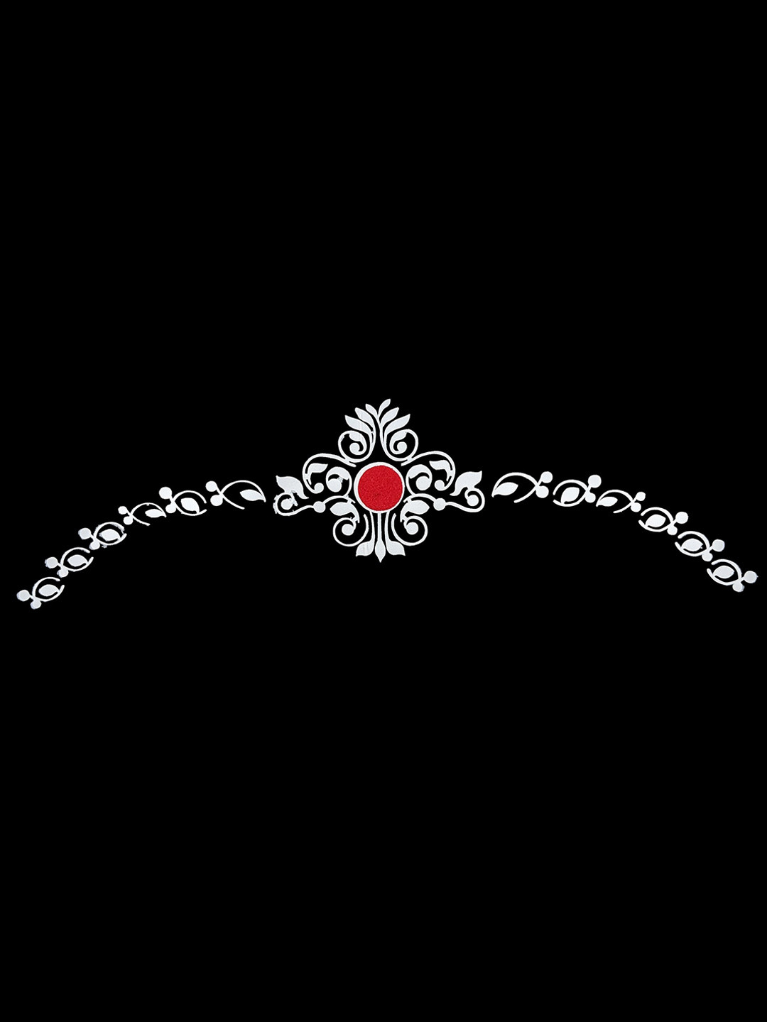 Comet Busters Reusable Bengali Bridal Bindi- White & Red