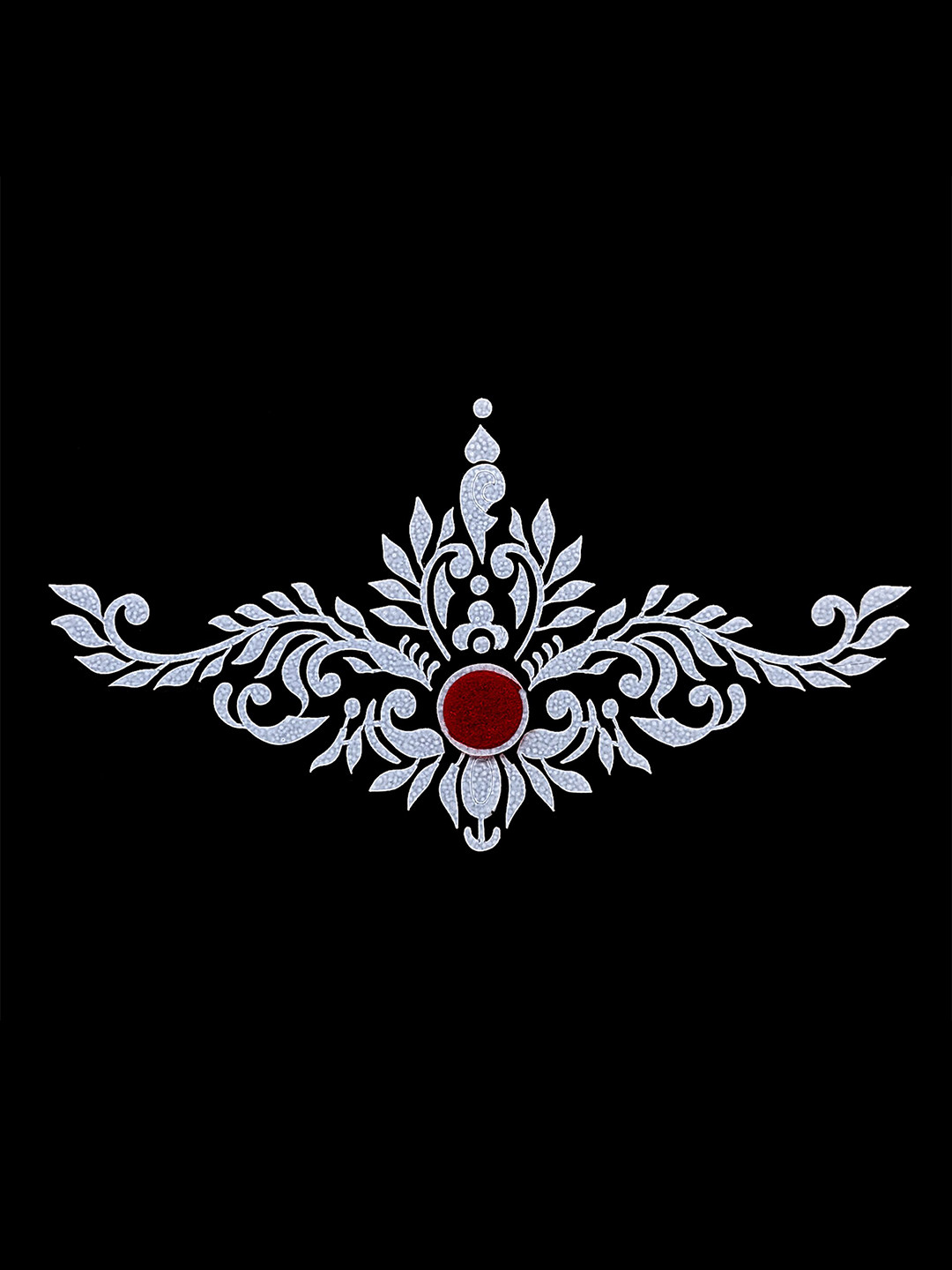 Comet Busters Embellished Reusable Traditional Bindi - White & Red