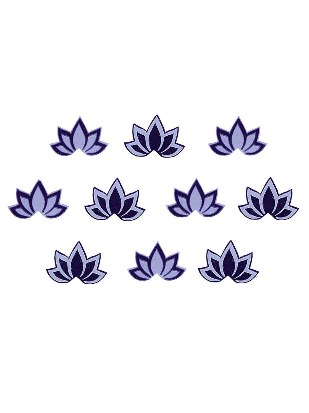 Comet Busters Blue Lotus Shaped Reusable Designer Bindis - 10 Pcs
