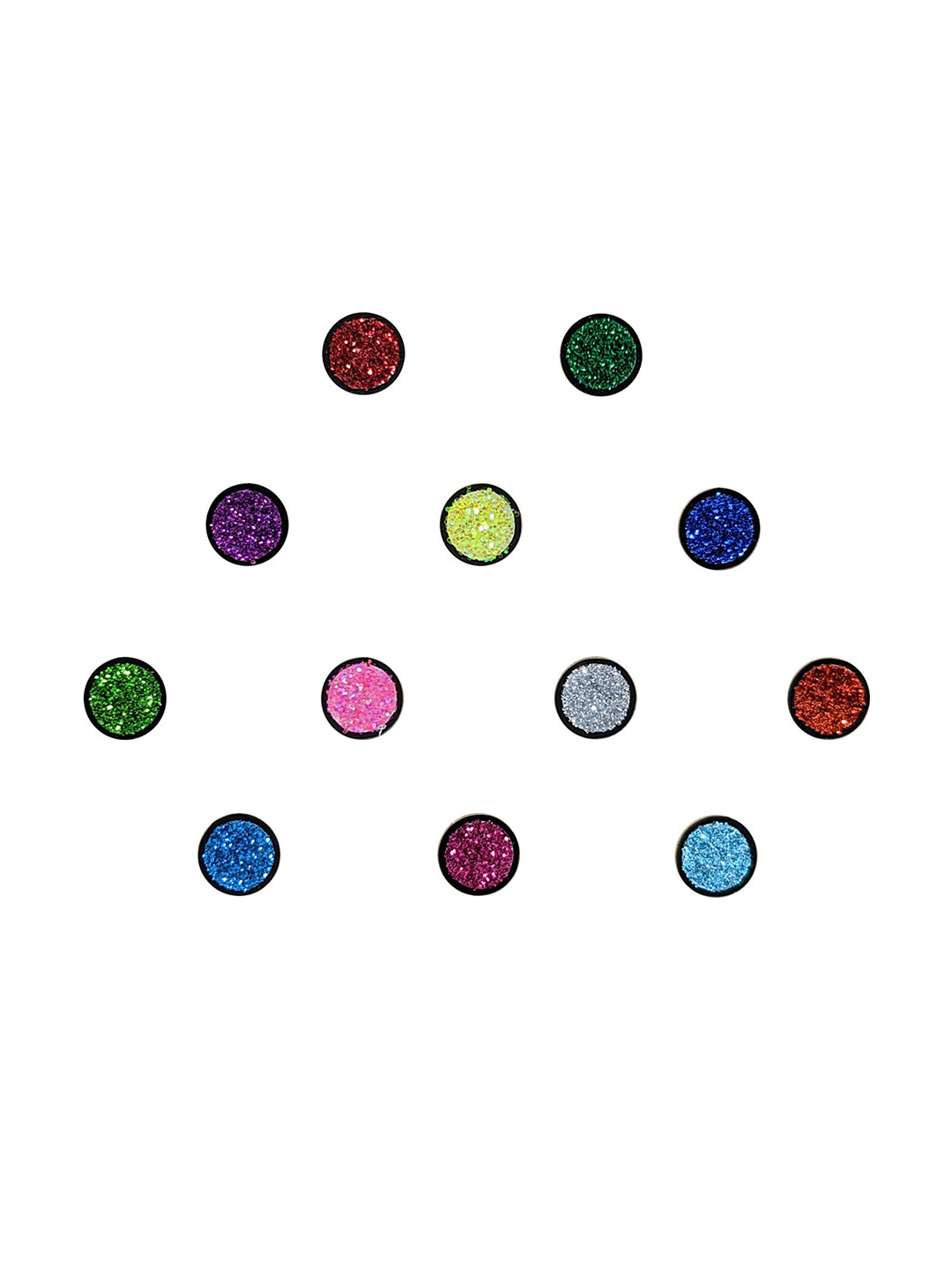 Comet Busters Multicoloured Round Shaped Reusable Designer Bindis - 12 Pcs