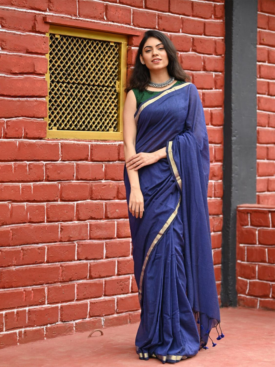 Very Much Indian Zari Detailed Pure Cotton Saree
