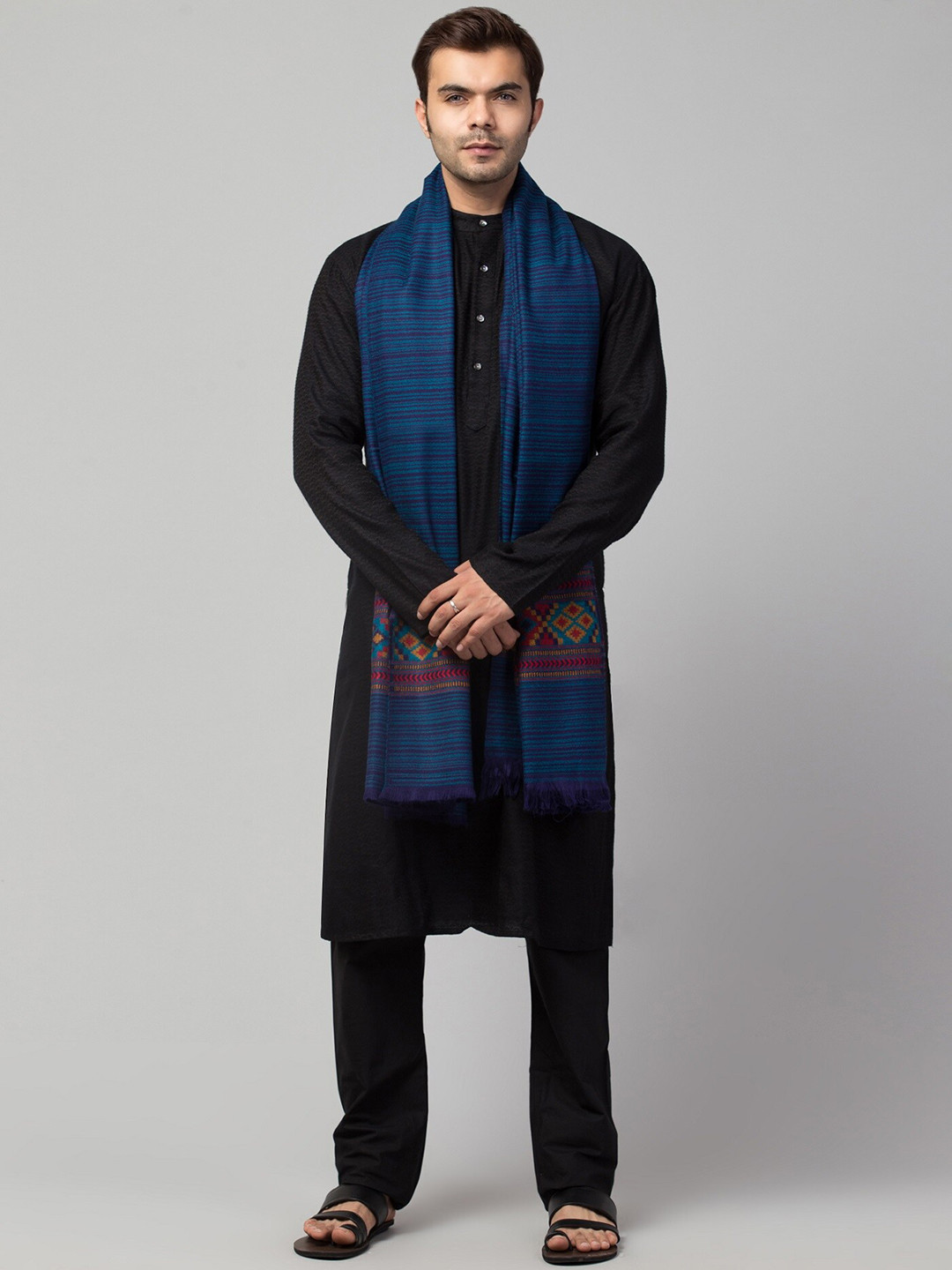 Tweedle Kullu Woven Design Acrylic Shawl