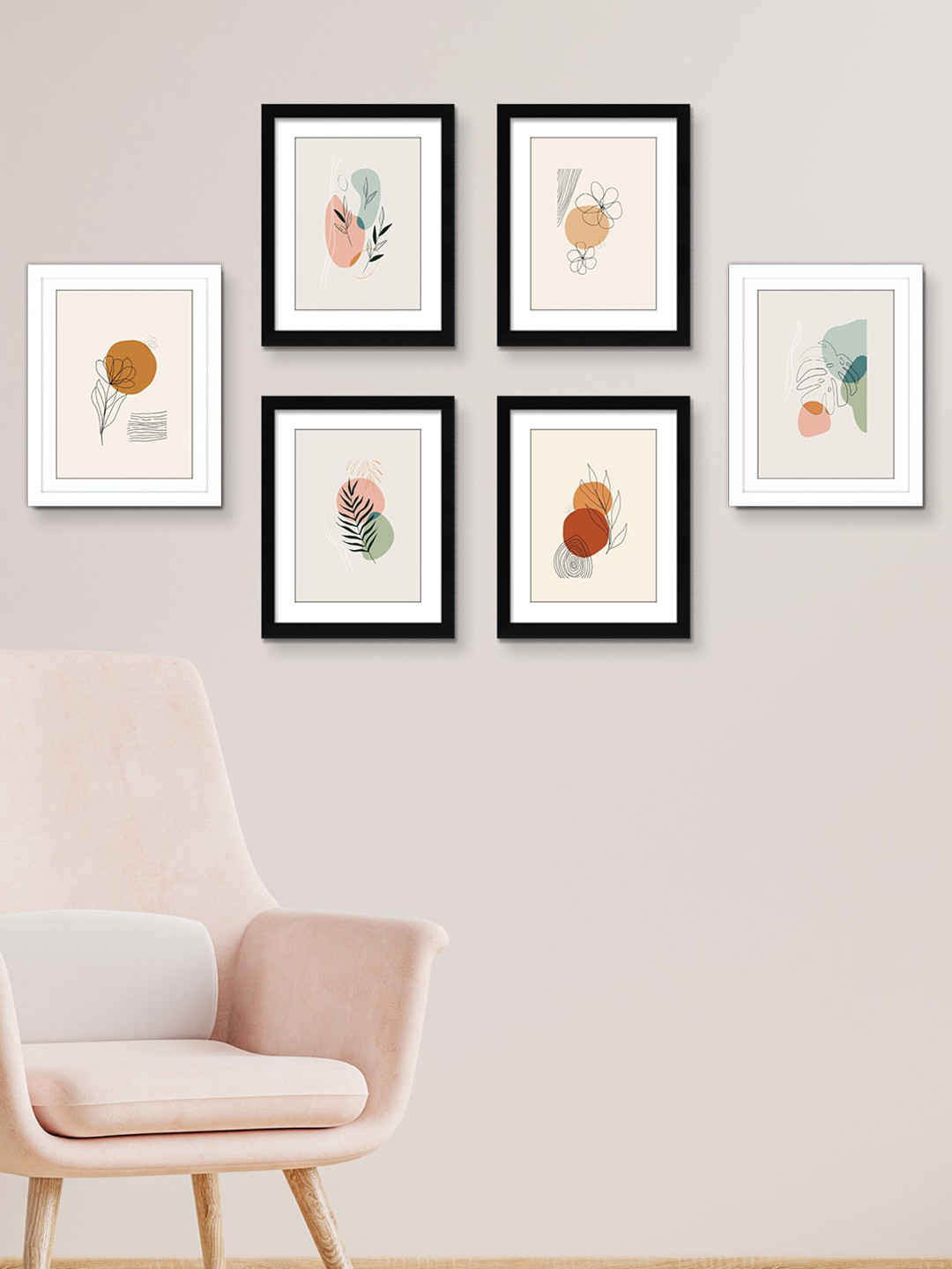 RANDOM Black & White 6 Pieces Wall Photo Frame