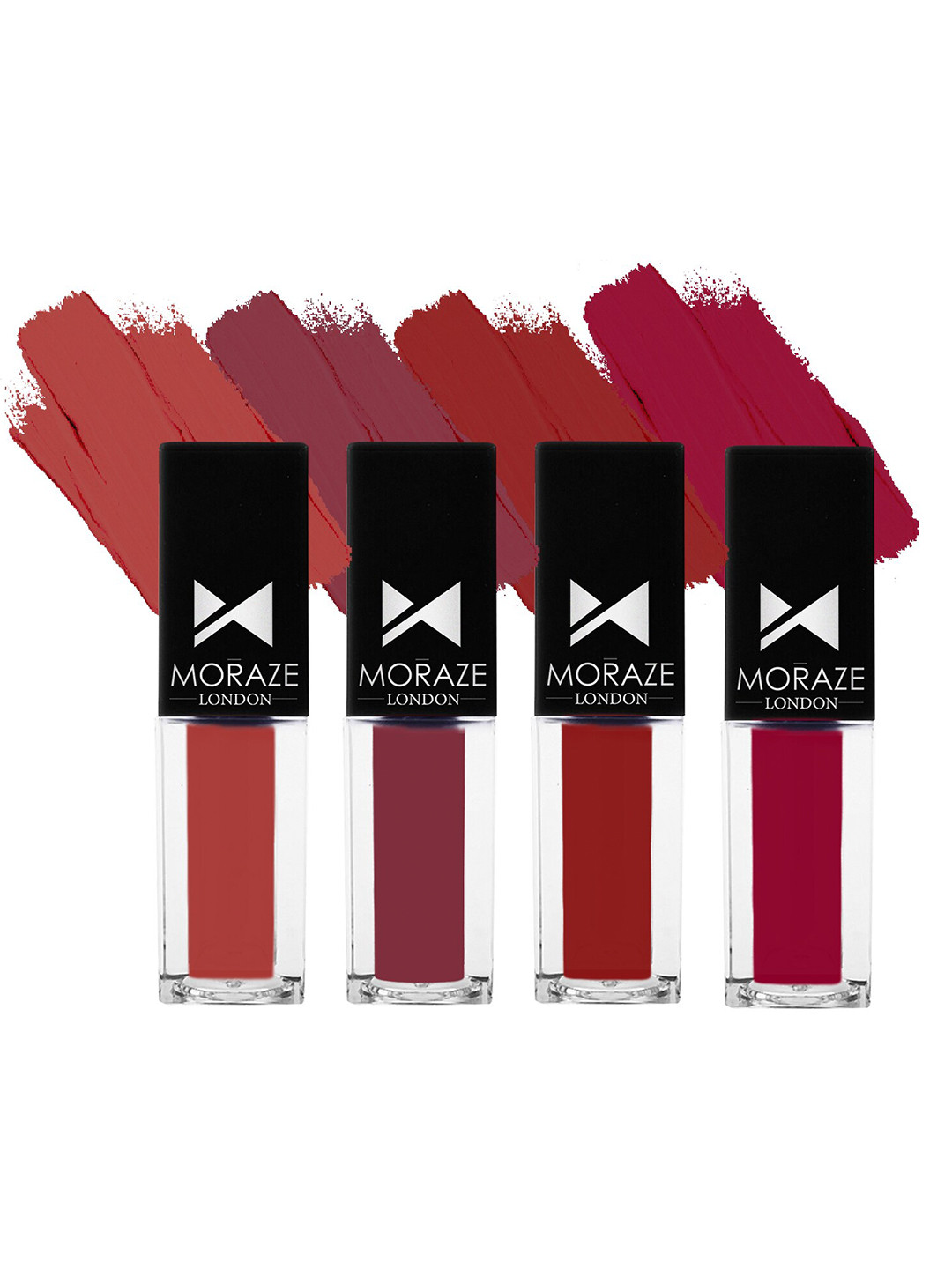 Moraze Set Of 4 Mini Matte Transfer Proof & Waterproof Liquid Lipsticks - 3ml Each