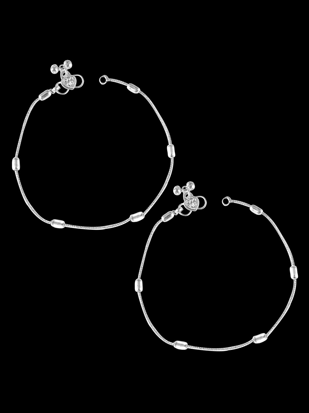 Vighnaharta Textured Antique Anklets