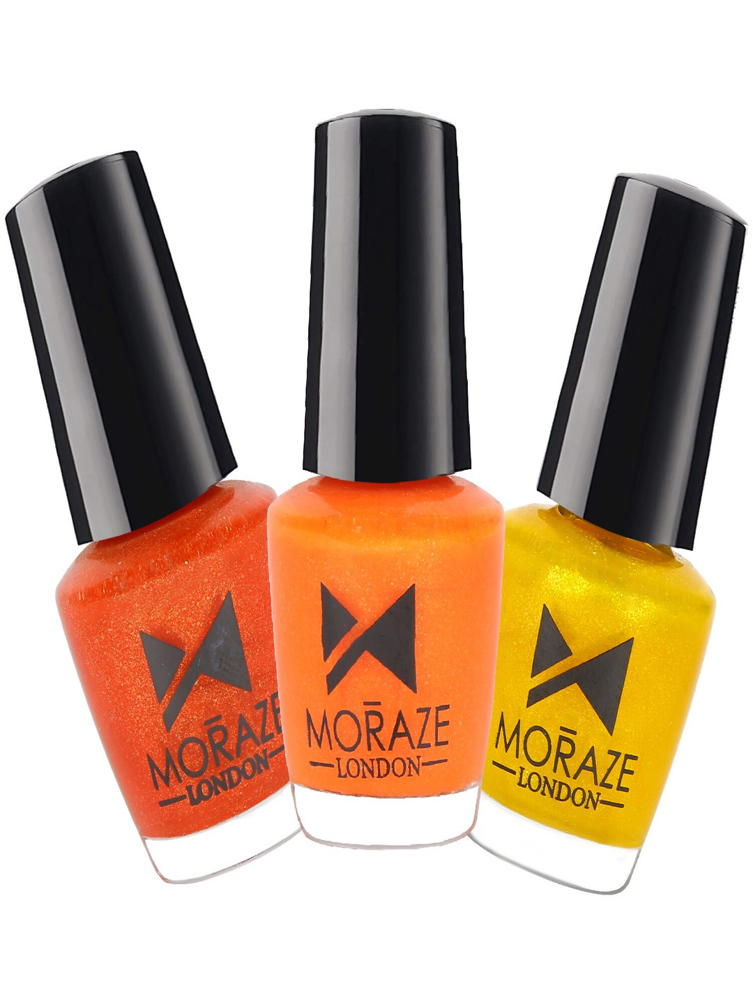 Moraze Set Of 3 London High Gloss Nail Polishes- Chitty Chitty- Bratty Bratty-Ibiza Sunset