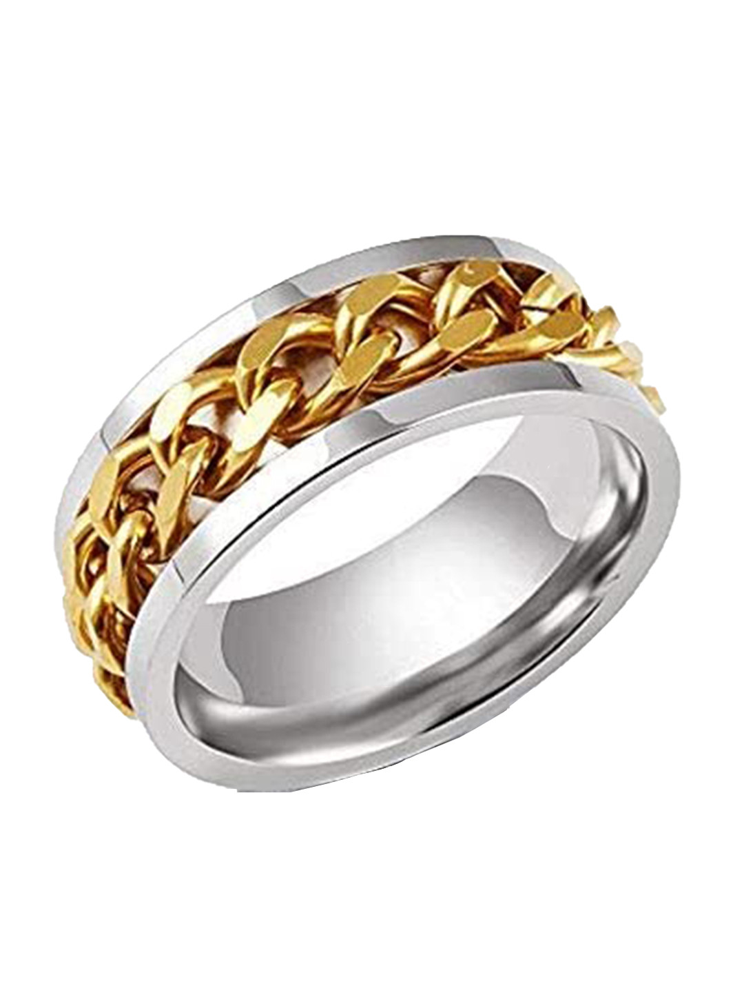 VIEN Gold- Plated & Silver-Plated Chain Linked Ring